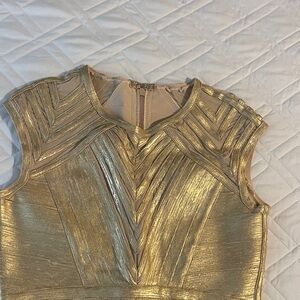 Gold Metallic Sleeveless Dress